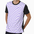 Psychedelic Wavy Checkerboard Pattern in Lilac Pastel by BeesBarn