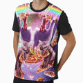 Laser Pizza Cat On Llama, Lazer Kitty Cats In Rainbow Space by SkylerJHill