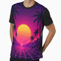 Retro Synthwave Sunset Palms by teemix