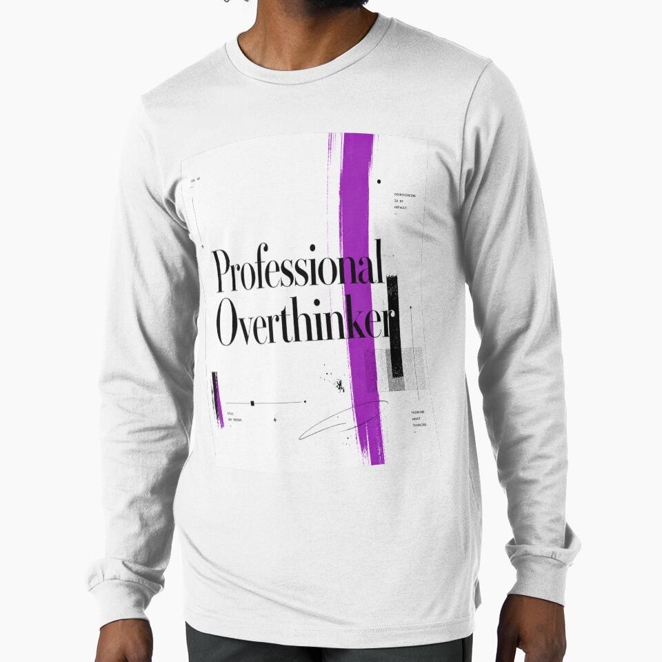 Professional Overthinker Purple Typography by tmoca