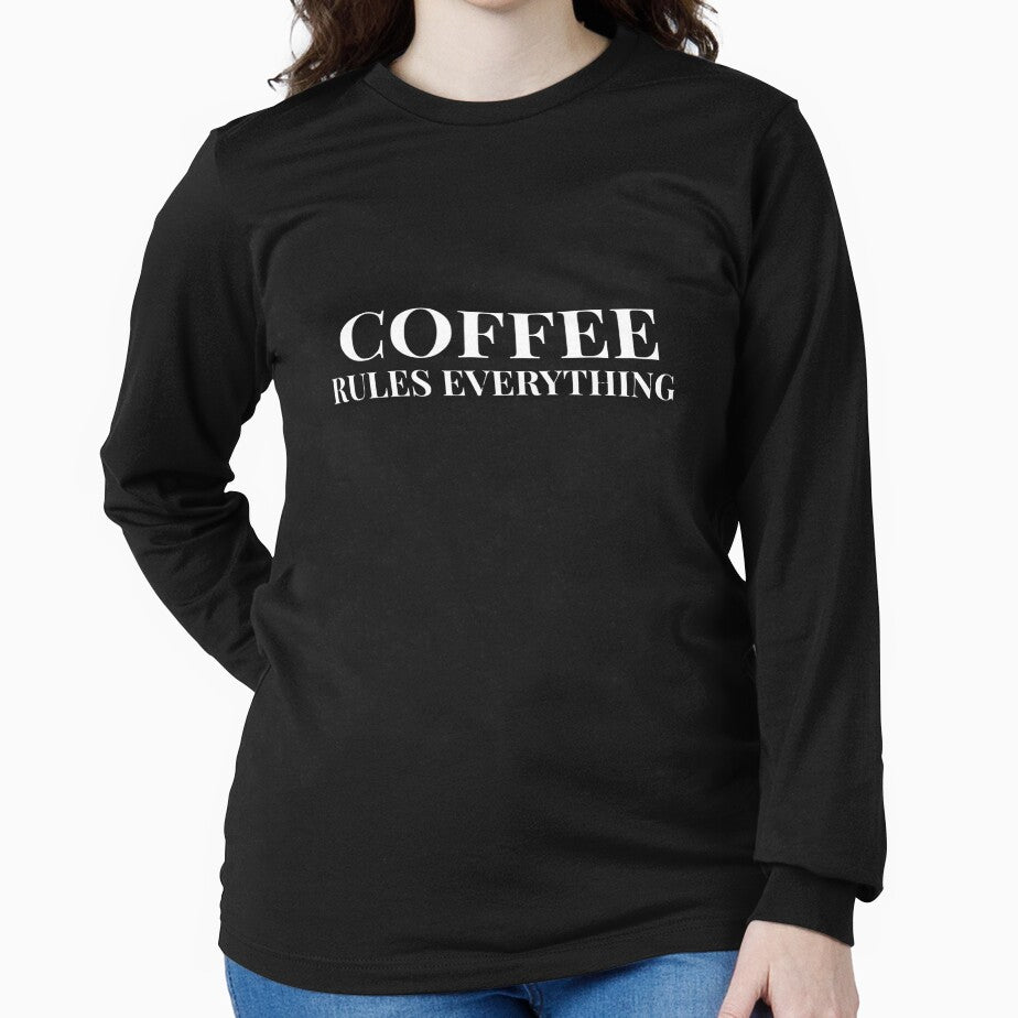 Coffee Rules Everything Design For Dark Clothing by Coffee Vibes