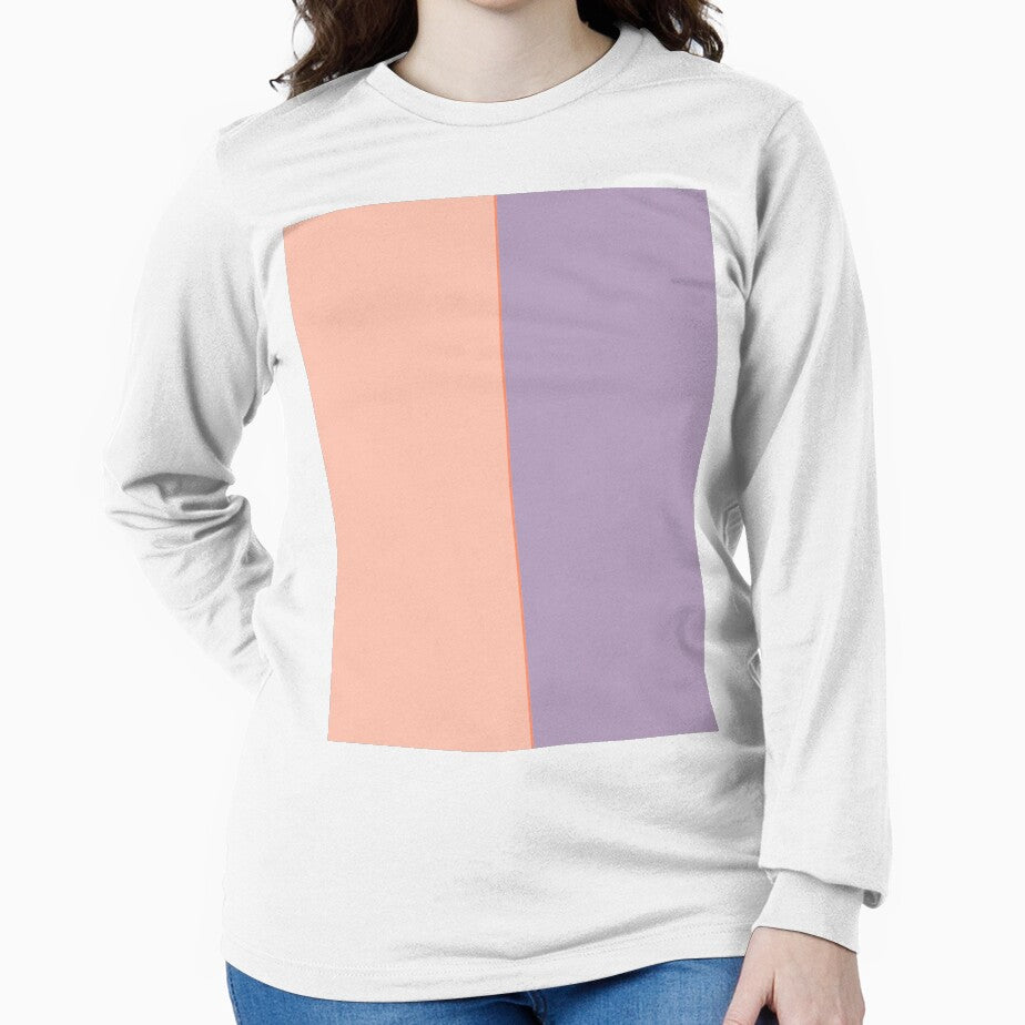 Pastel Soft Orange and Mauve Two Tone Split Color by pluielegere