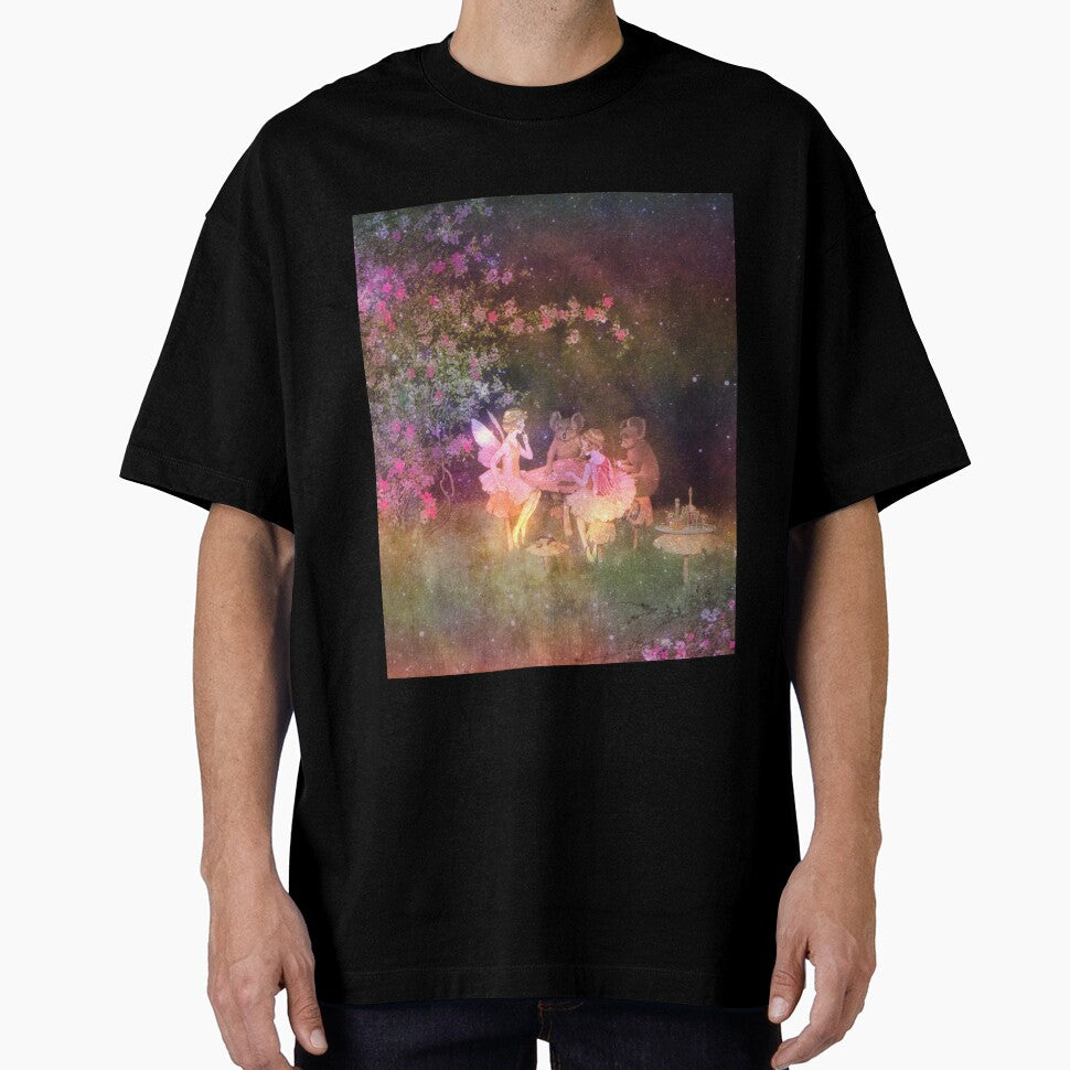 Vintage Art : Fairies and Koala Picnic : Pastel Rainbow Edition by Shloo