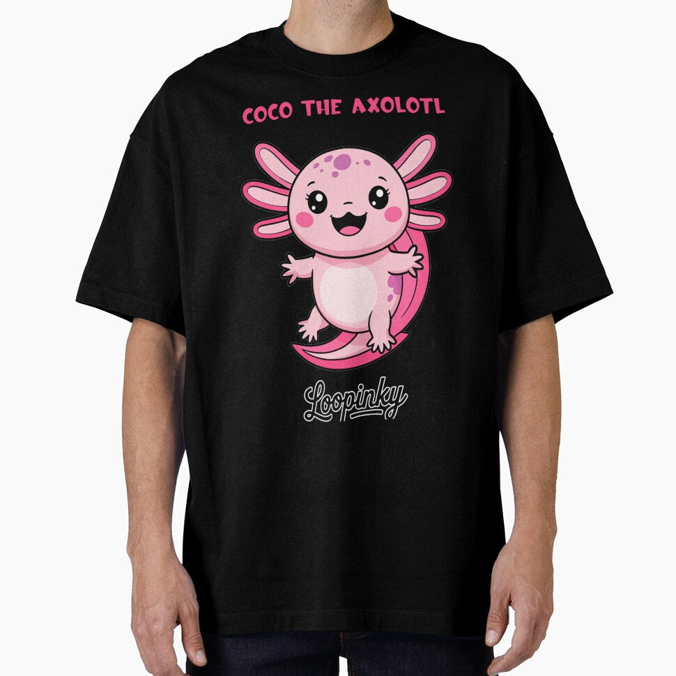 Hug Me! by Coco the Axolotl– Cute Pink Axolotl by LOOPINKY by LOOPINKY Calligraphy and coloring books
