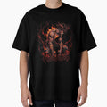 Awakened Fire Demon Warrior – Dark Anime Flame Art Illustration by District Threads
