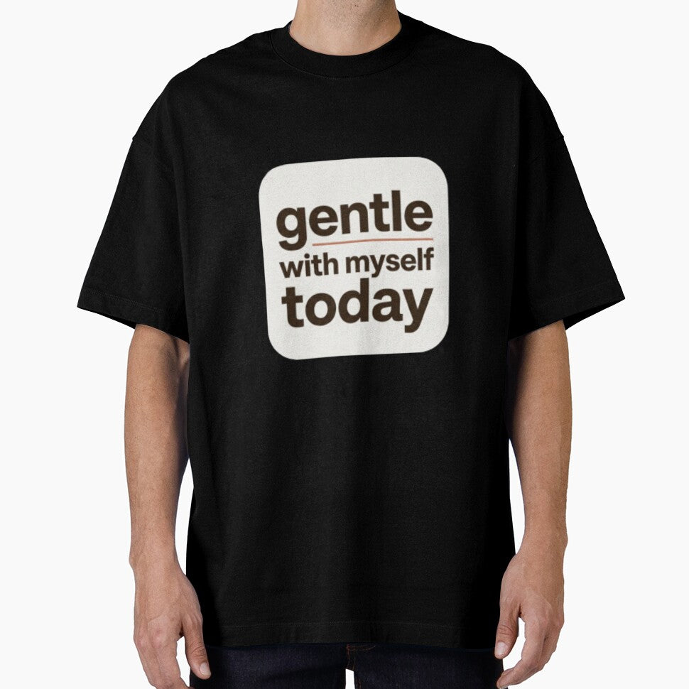 Gentle With Myself Today – Spiritual Affirmation Typography Design by CosmicQuietStudio
