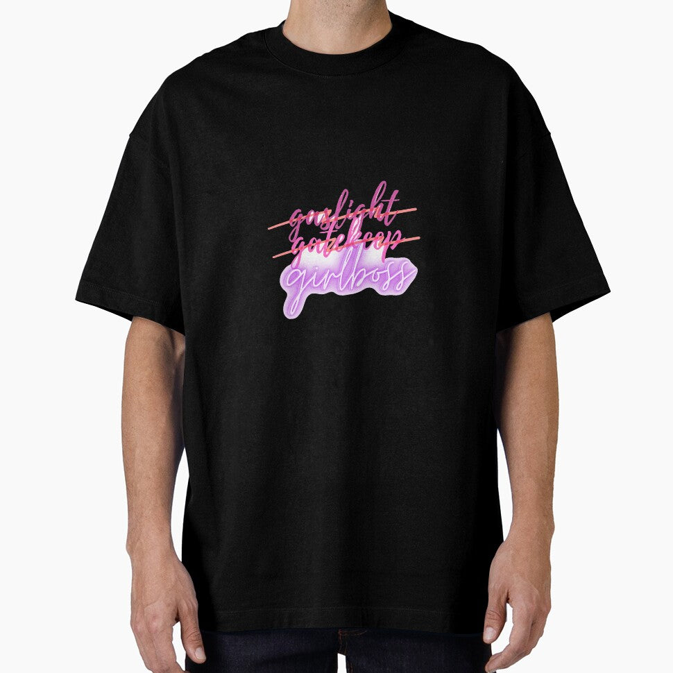 "Gaslight Gatekeep Girlboss" - Pink and purple sticker design by HalSyd