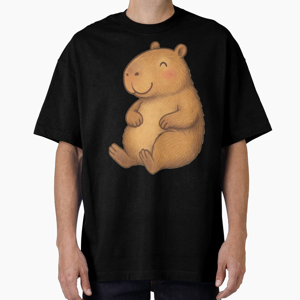 Chill Capybara – Cozy Pastel Cartoon Illustration by FreshPixelArt