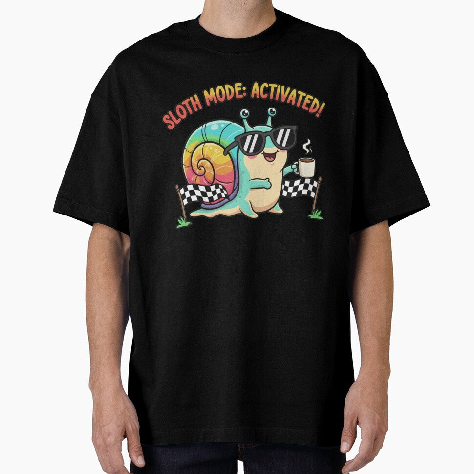 Sloth Mode Activated Cute Rainbow Snail | Funny Lazy Coffee Lover Cartoon by Royalsticker