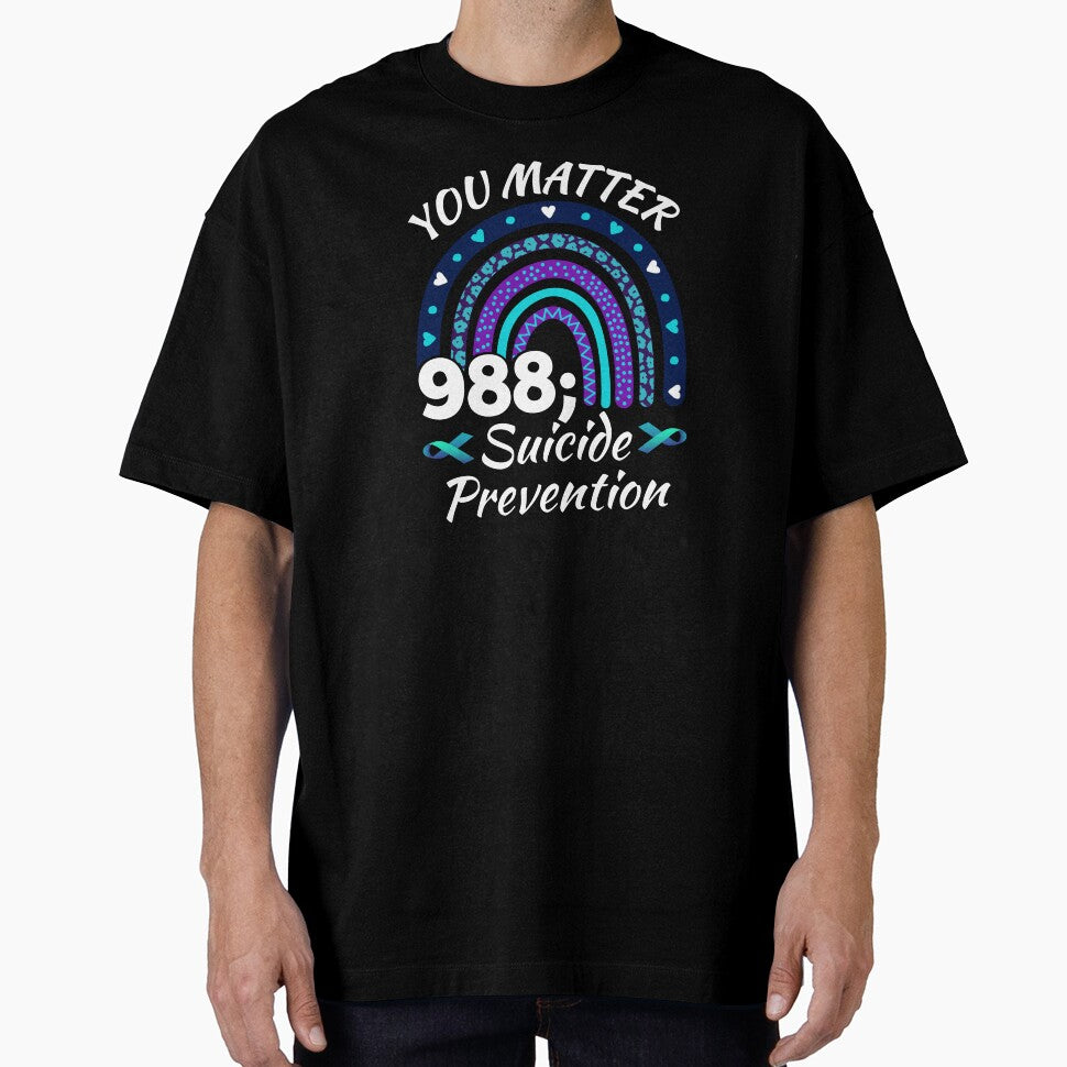 Rainbow You Matter 988 Suicide Prevention Awareness Ribbon by Soul-Inspirer