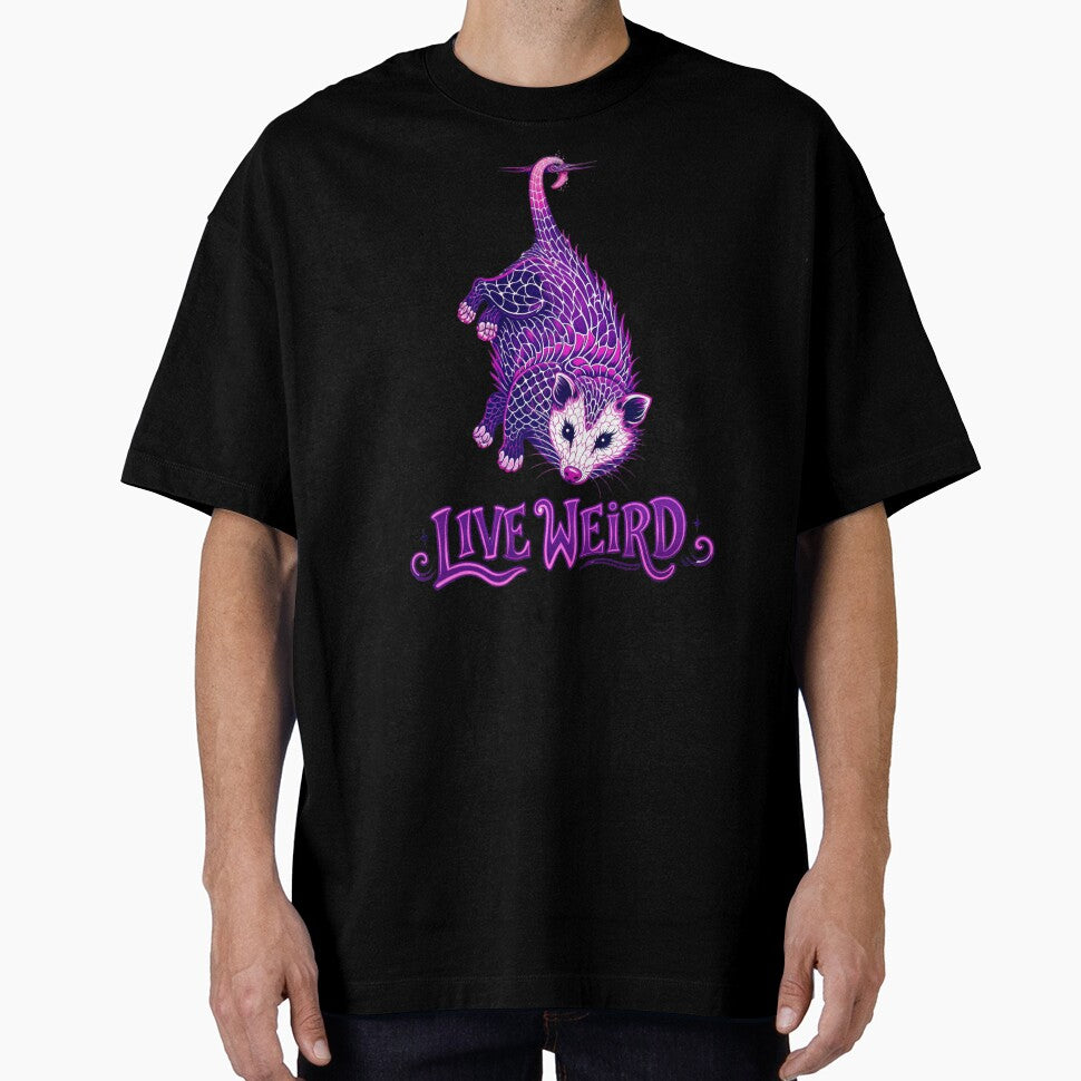 Live Weird Purple Opossum Funny Trash Cat by LSphere Art