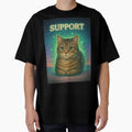 Support Loaf Funny 80s Healer Cat T-Shirt by catastrocat