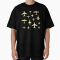 Fly Past Aeroplanes Navy Blue and Beige Pattern by CreativeTwins