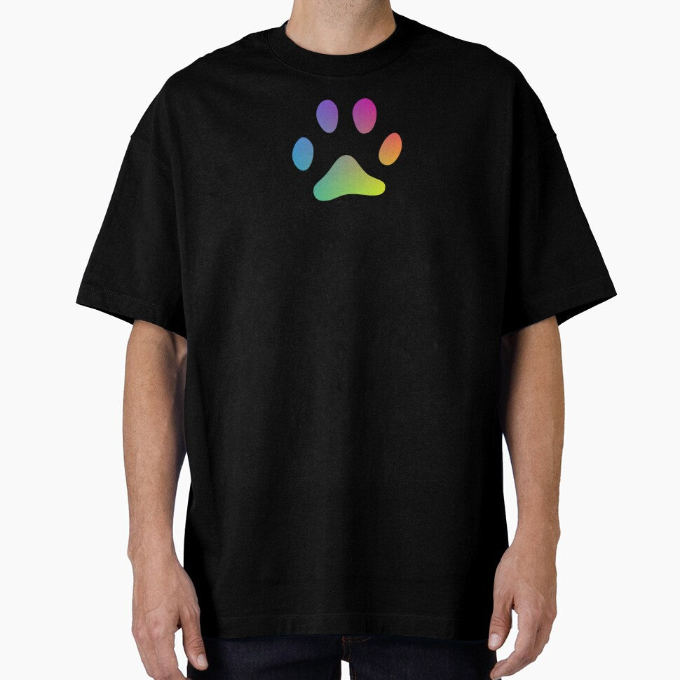 Rainbow gradient paw print by Camilla Wynter