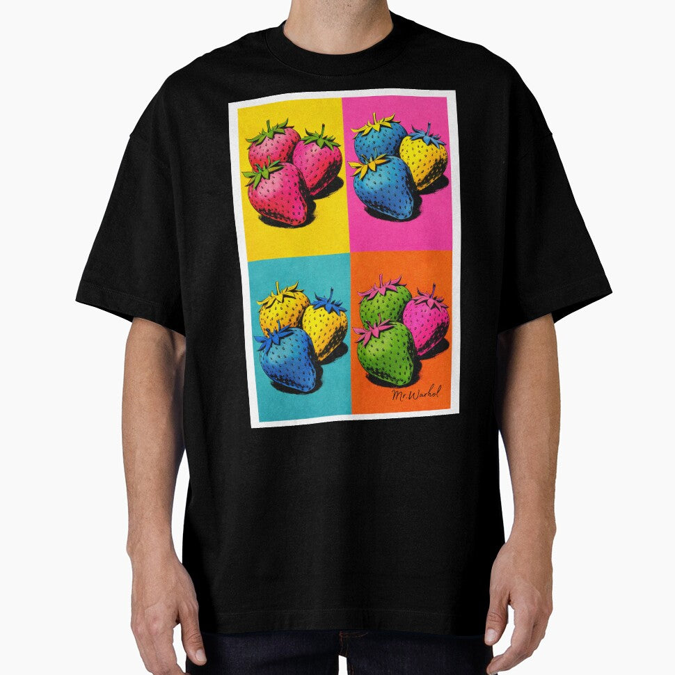 Pop Art Strawberry Poster – Warhol Style Colors by Mr.Warhol