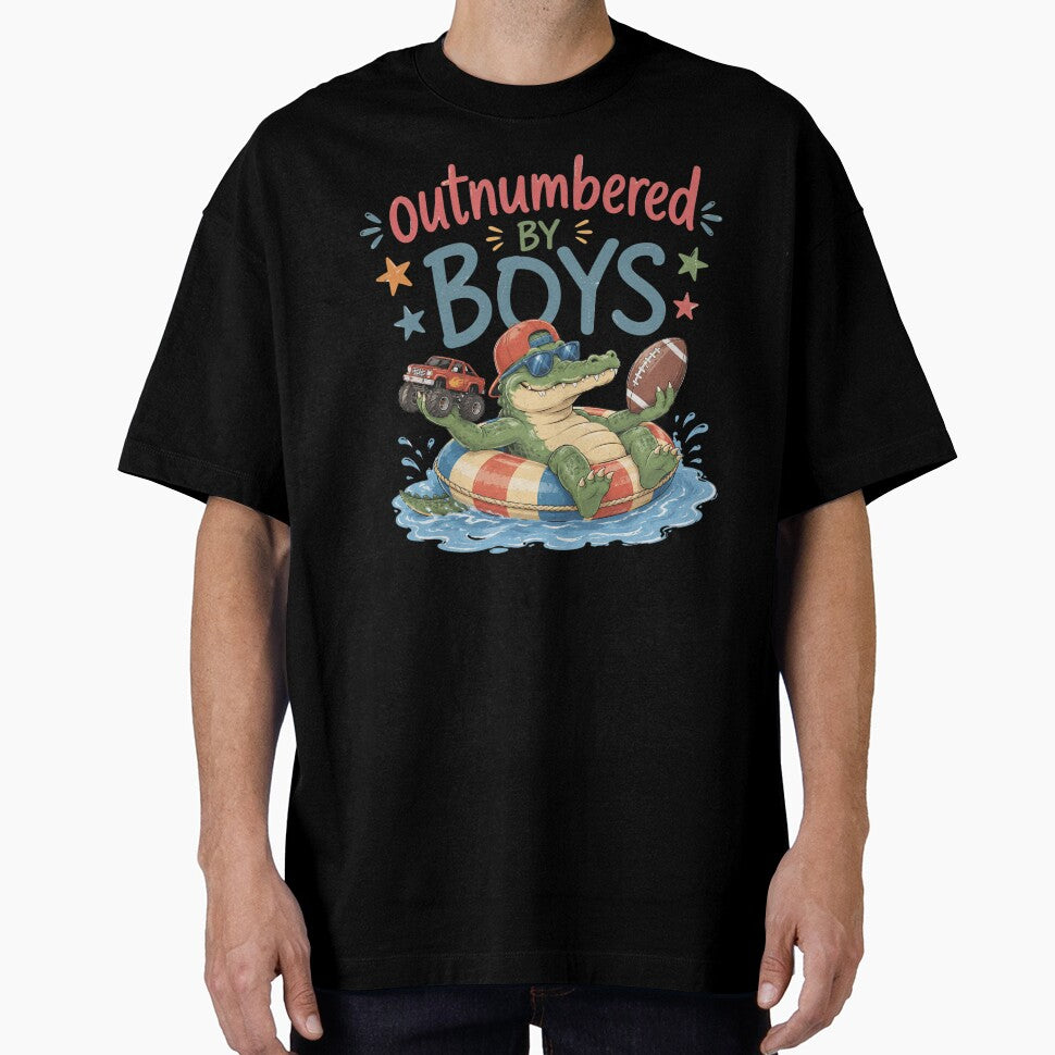 Outnumbered By Boys Funny Gator Boy Mom Art by VGAfanatic