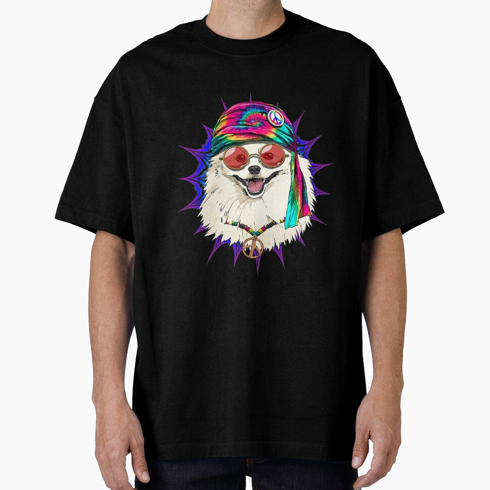 Tie Dye Hippie American Eskimo Hippiness Peace Love Dog 663 by AmelinKnowles