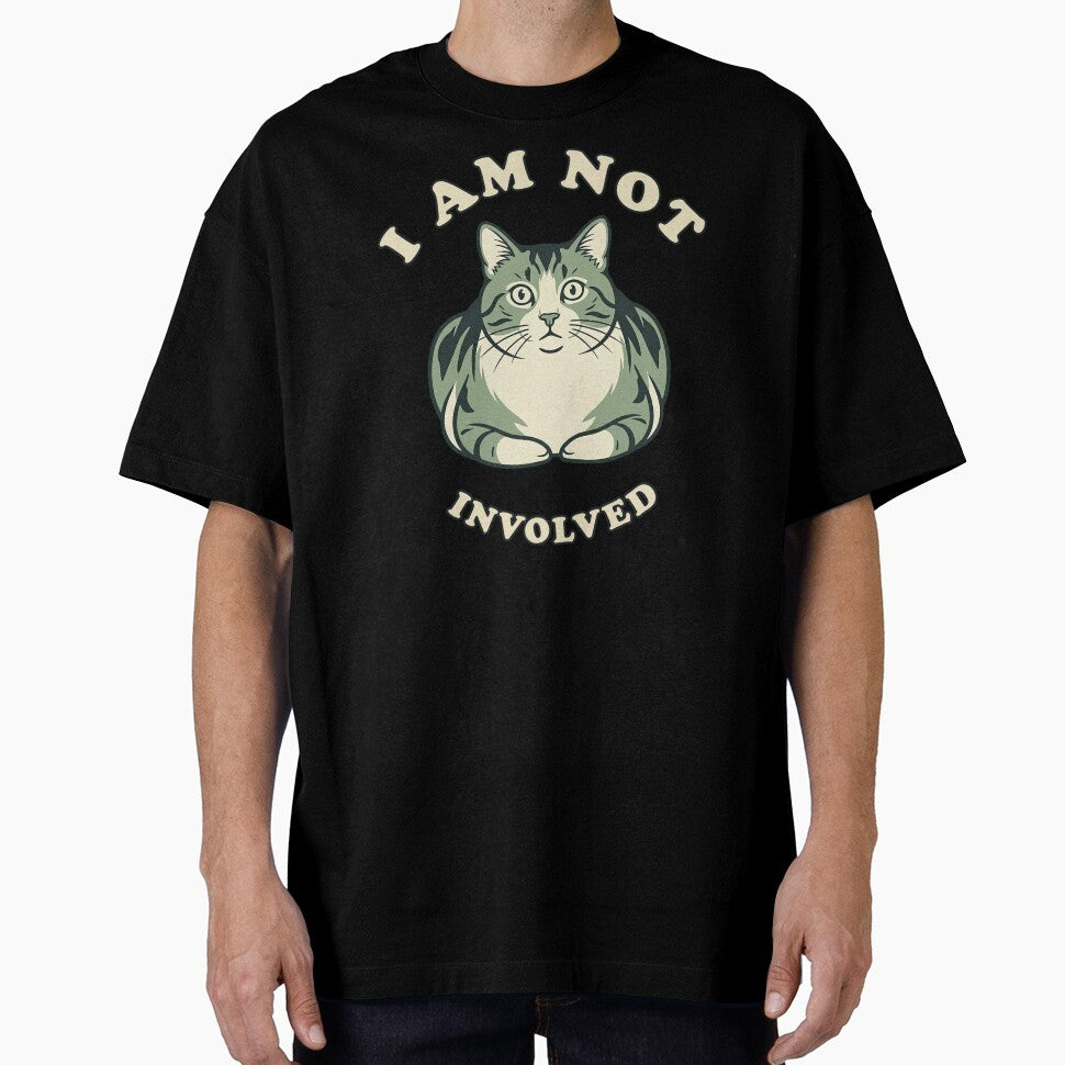 I Am Not Involved | Funny Suspicious Tabby Cat Graphic by Akio Saiko