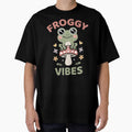 Froggy Vibes Cute Frog on Mushroom by kamisclothes