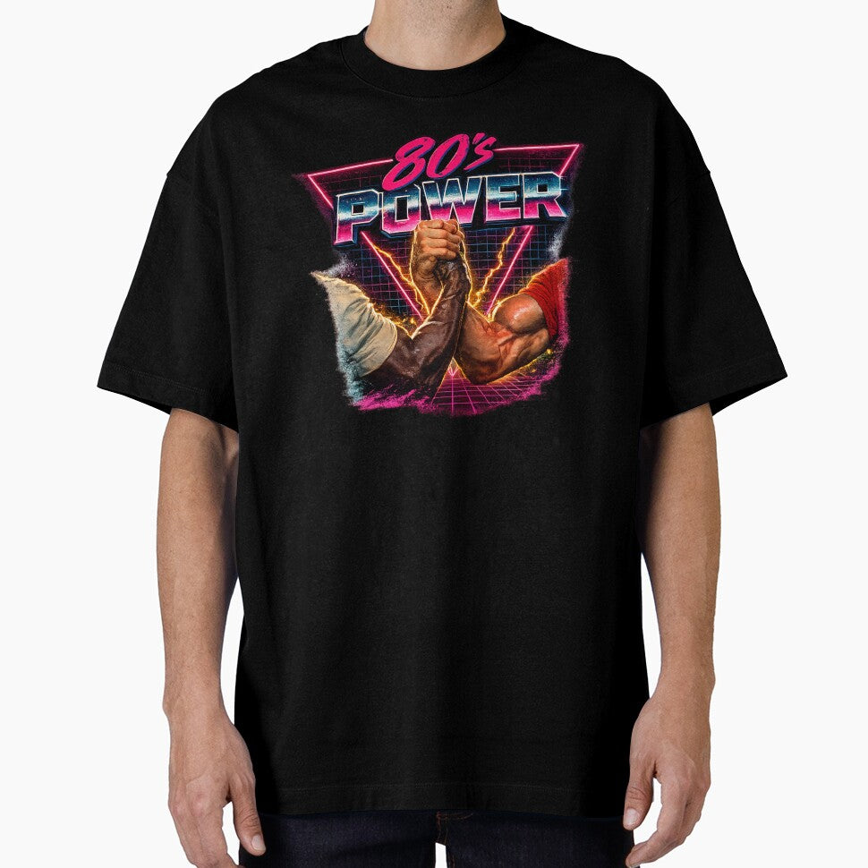 80’s Power Handshake – Retro Action Rivalry Design by Wawan35200