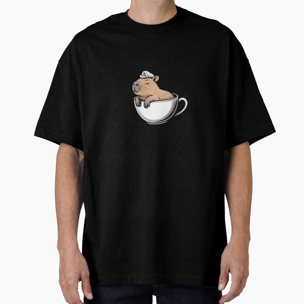 Zen Capybara Chilling In Mint Teacup Funny Art by Mr-wow