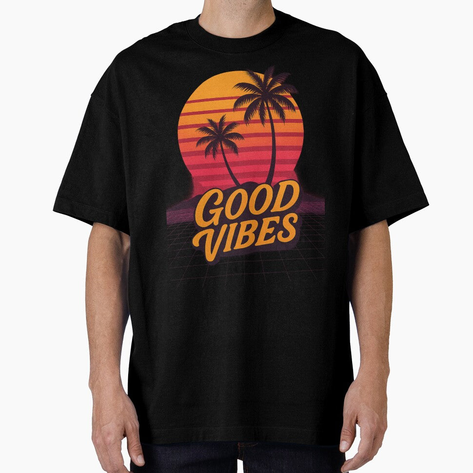 Good Vibes Retro Summer Beach Artwork by AuuuStudio