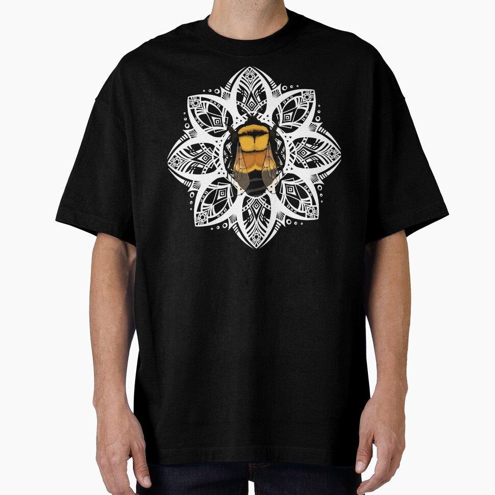 Bumblebee Mandala Flower - Endangered Species - Rusty Patched Bumblebee by Caitlin Cahill