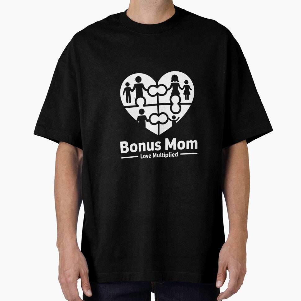 Bonus Mom Heart Design - Step Family Love Tee by Reichcorp