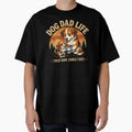 Dog Dad Life Their Bowl Comes First Vintage Retro Sunset Puppy Fatherhood Dog Lover T-Shirt by HOUSE OF TIST