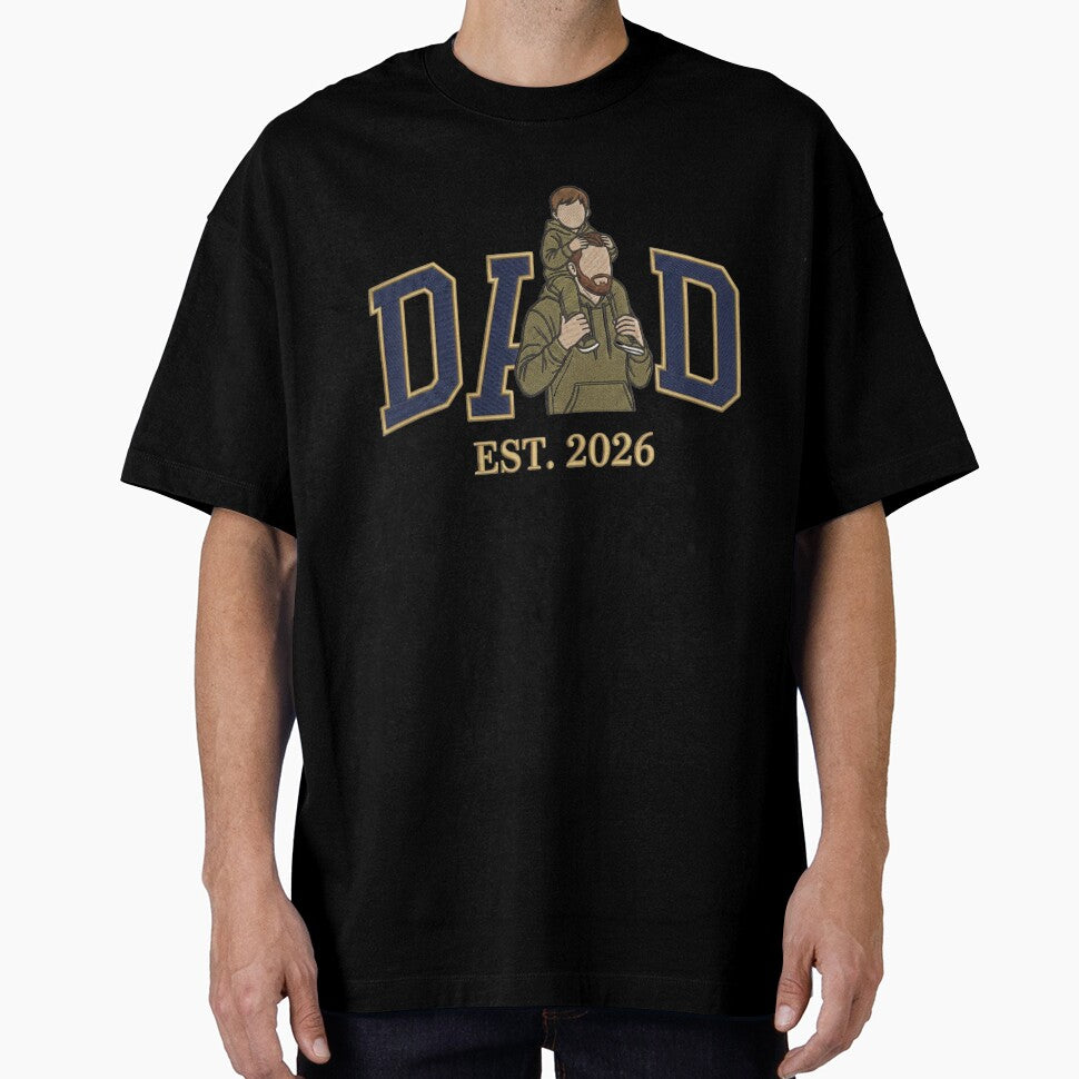 Dad Est 2026 Embroidery Style Gift,College Dad Established 2026 Streetwear Design by Tshirt-Deer