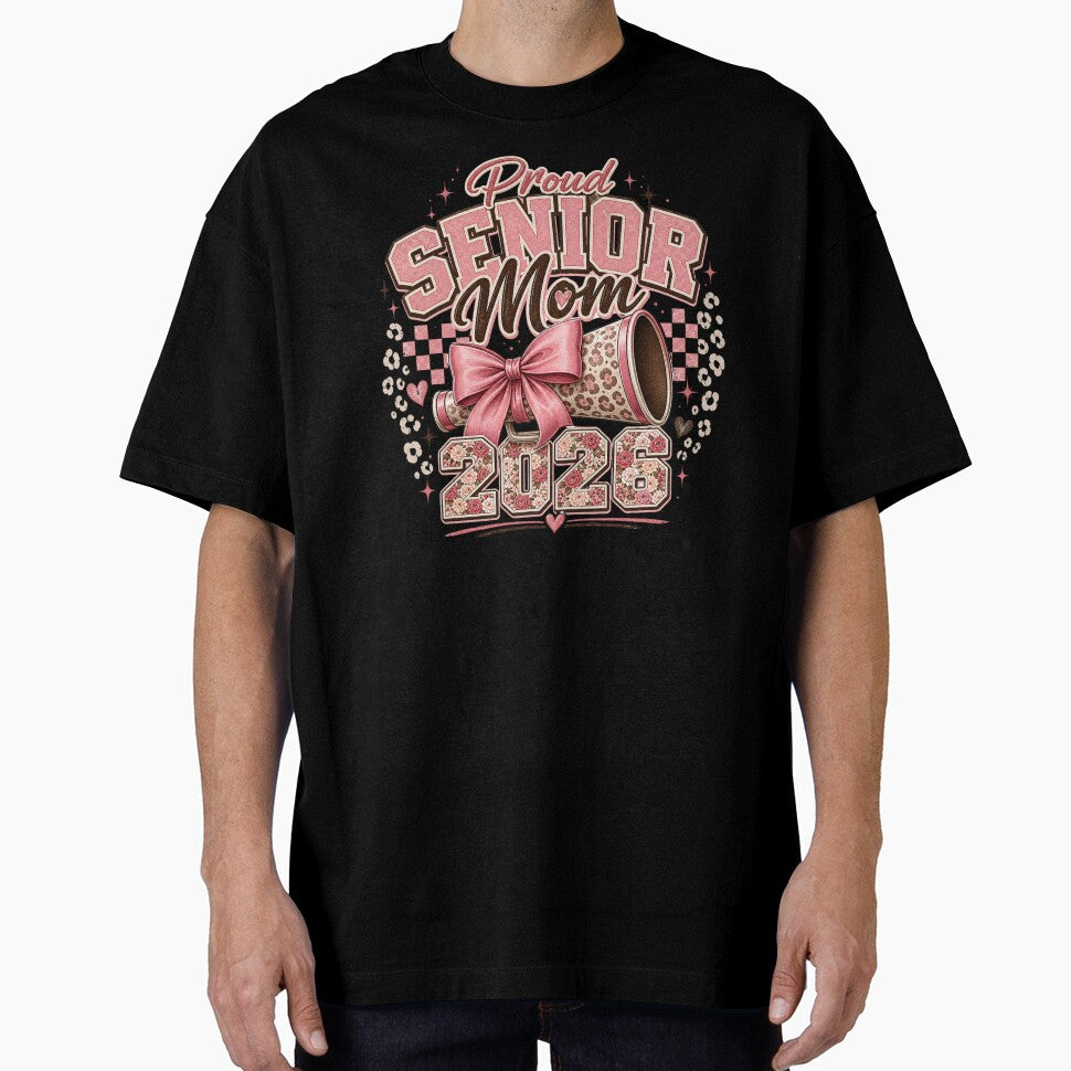 Proud Senior Mom 2026 Pink Leopard Graduation Design by PixelModeShop