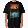 Retro Sci-Fi Forest Scene Kids on Bikes & Shadow Monster Reflection by RosetteArtists