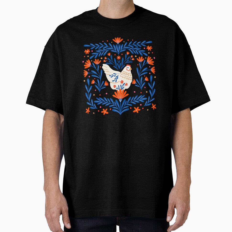 Blooming Chicken - blue and orange by wackapacka