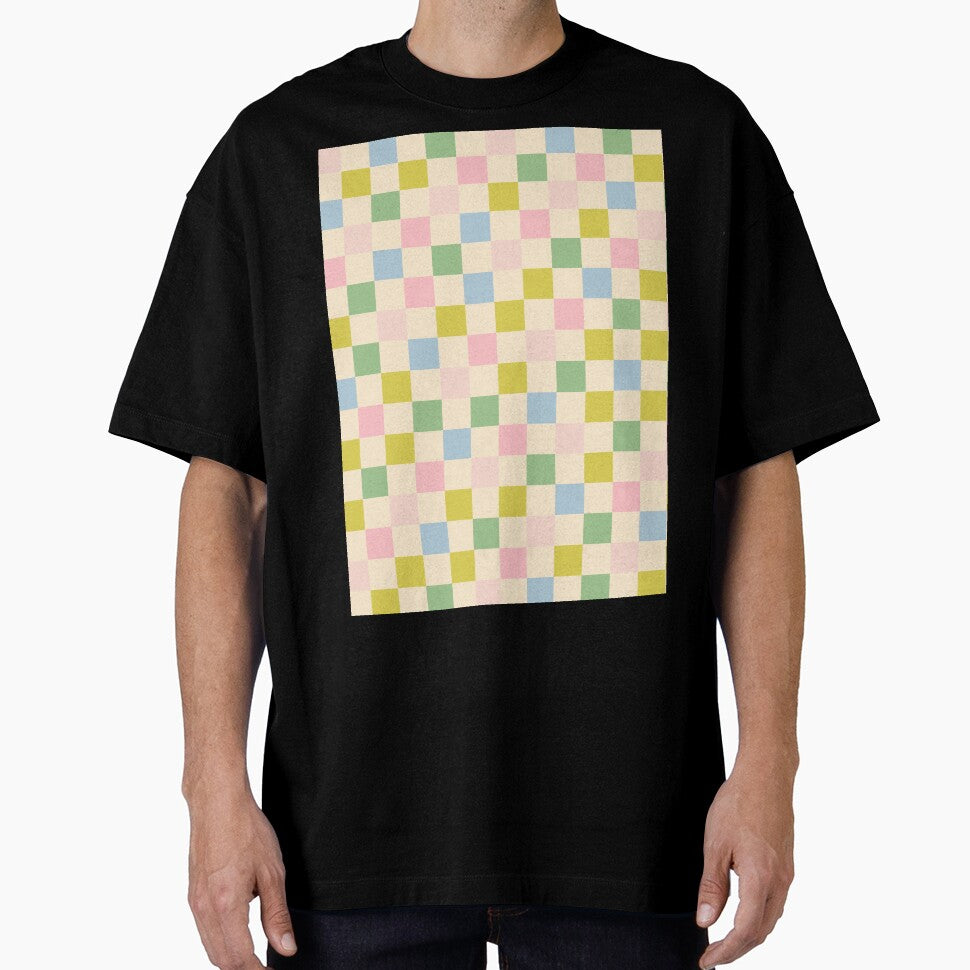 Checkered Pattern Pastel Blue Green Pink by kierkegaard