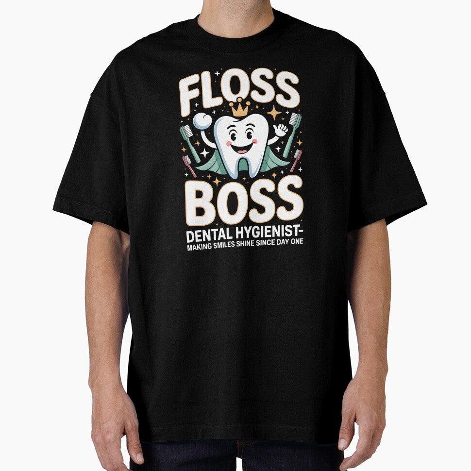 Floss Boss Dental Hygienist Making Smiles Shine Since Day One Shirt Funny Dental Gift Dental Hygienist Tee Dentist Office Shirt Her by CottonFirst