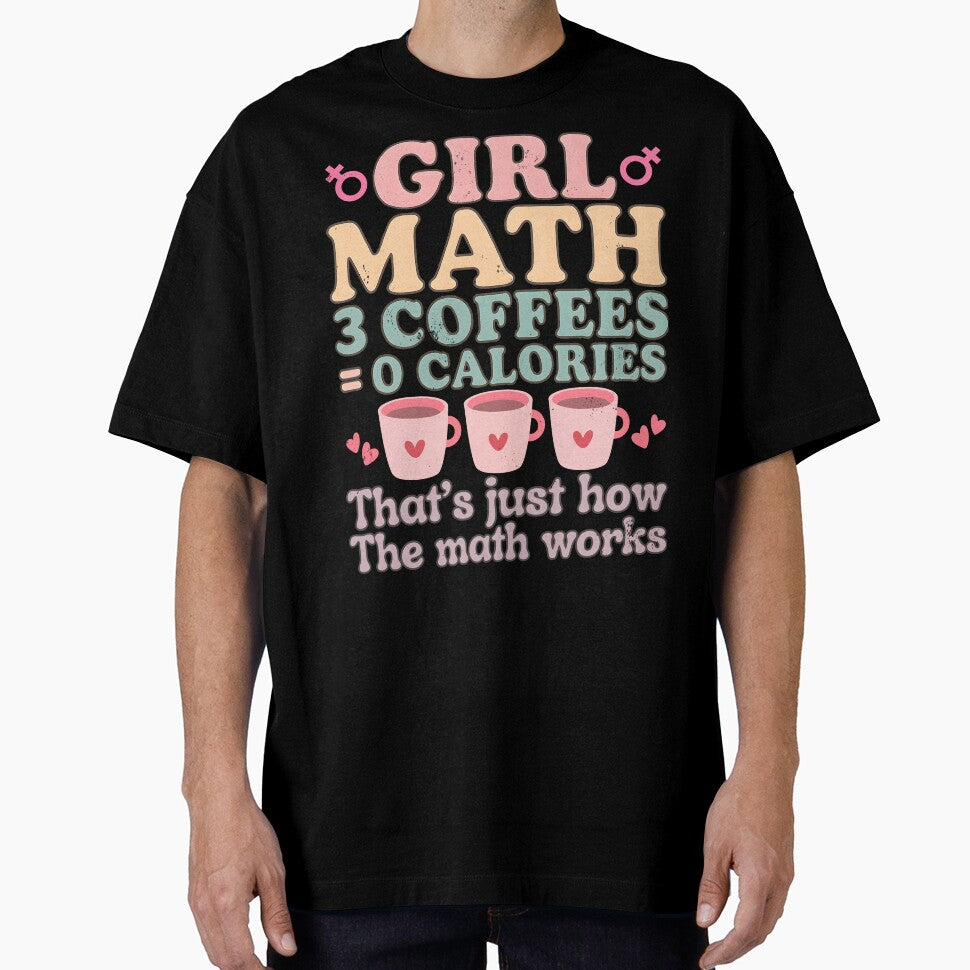 Funny Girl Math Coffee Tee – Caffeine Equals Happiness Shirt for Women & Teens by boundlessly2art