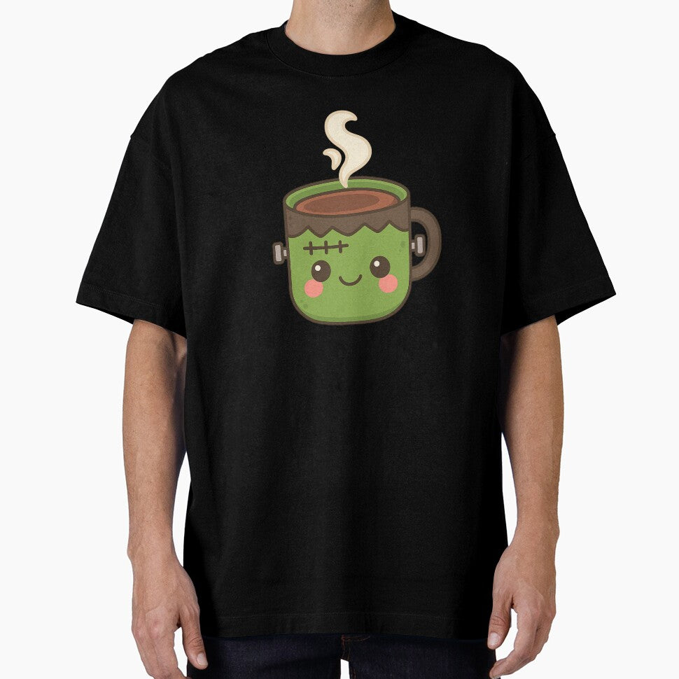 Kawaii Frankenstein Halloween Coffee Mug Cute Spooky Cup by ThaiArtShop