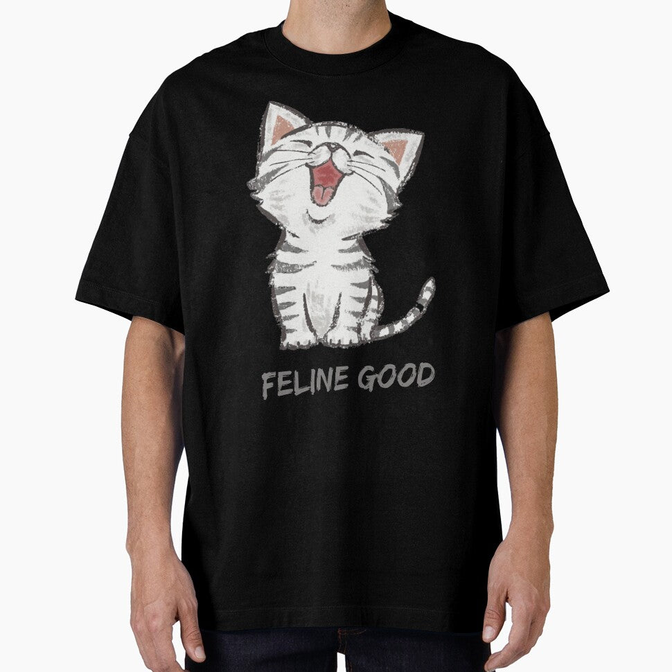 Feline Good. Cute Happy Kitty Cat Lover by Rebel-Design