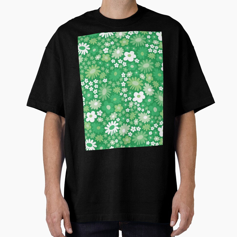 pastel green 60s retro flower power, light green, 60s groovy pattern, hippie flowers by blomastudios