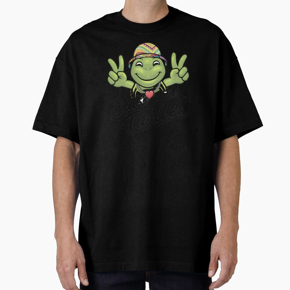 Hippie Turtle: Peace, Love, and Ocean Protection "Save the Turtles" by MillennialVibe