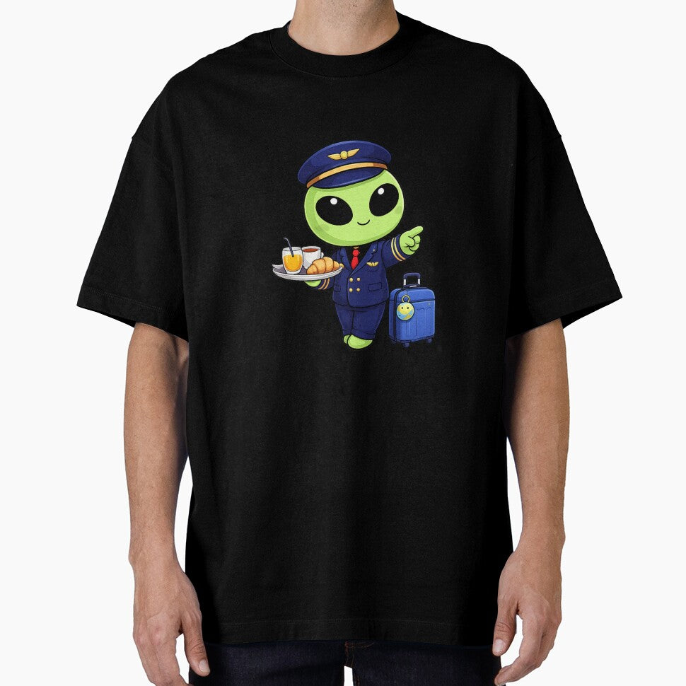 Cute Alien Flight Attendant | Kawaii Travel Steward Design by fedetrev