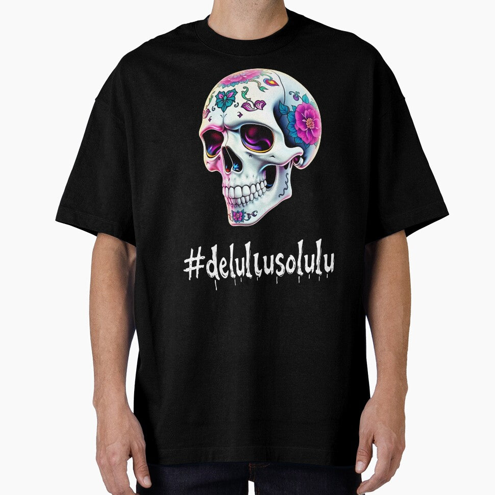 Delulu Solulu Flower Skull – #delulusolulu Art by VZCreativeLab
