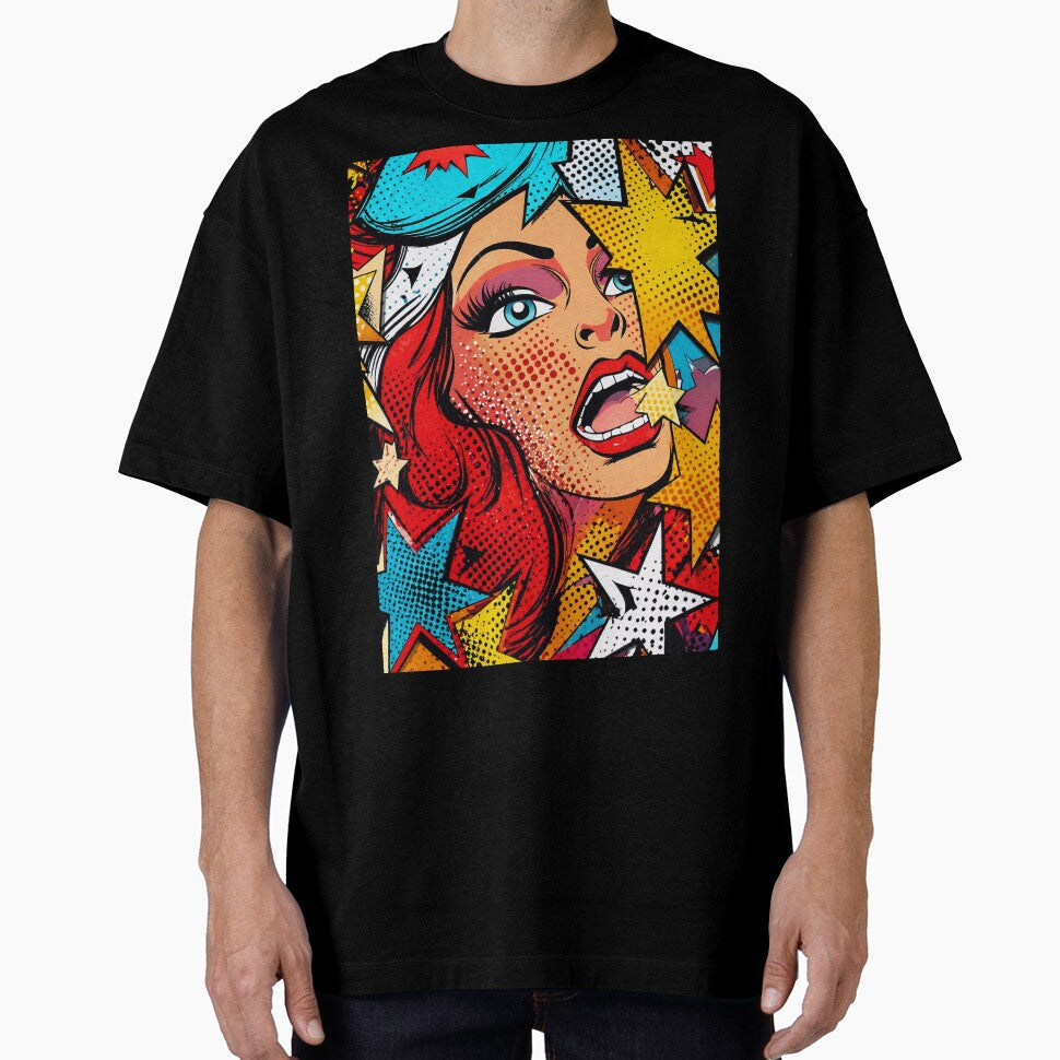 Pop Art Comic Girl Explosion- Retro Vintage Halftone Style Woman Face by Apocryphalwar
