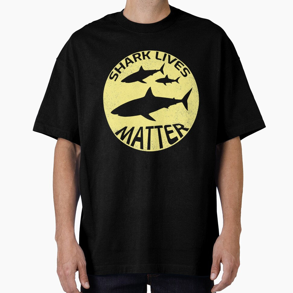 Shark lives matter design with black sharks. We have to protect the sharks! by NobelFashion