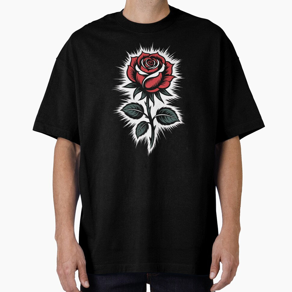 Tattoo Style Gothic Rose Burst Background Dark Floral Art by Say It With Ink