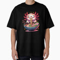 Funny Cute Axolotl with a Bowl of Ramen by Merchrise
