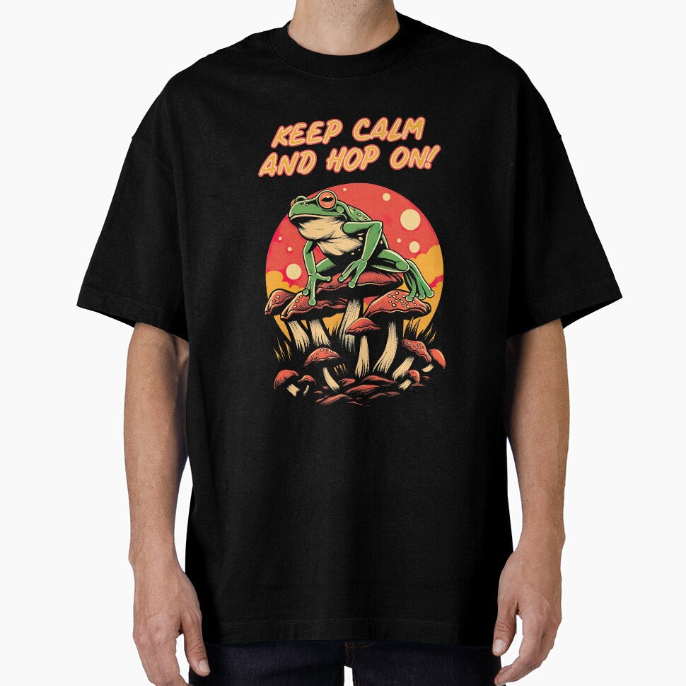 Keep Calm and Hop On Frog Mushroom Shirt by Tee-Destination