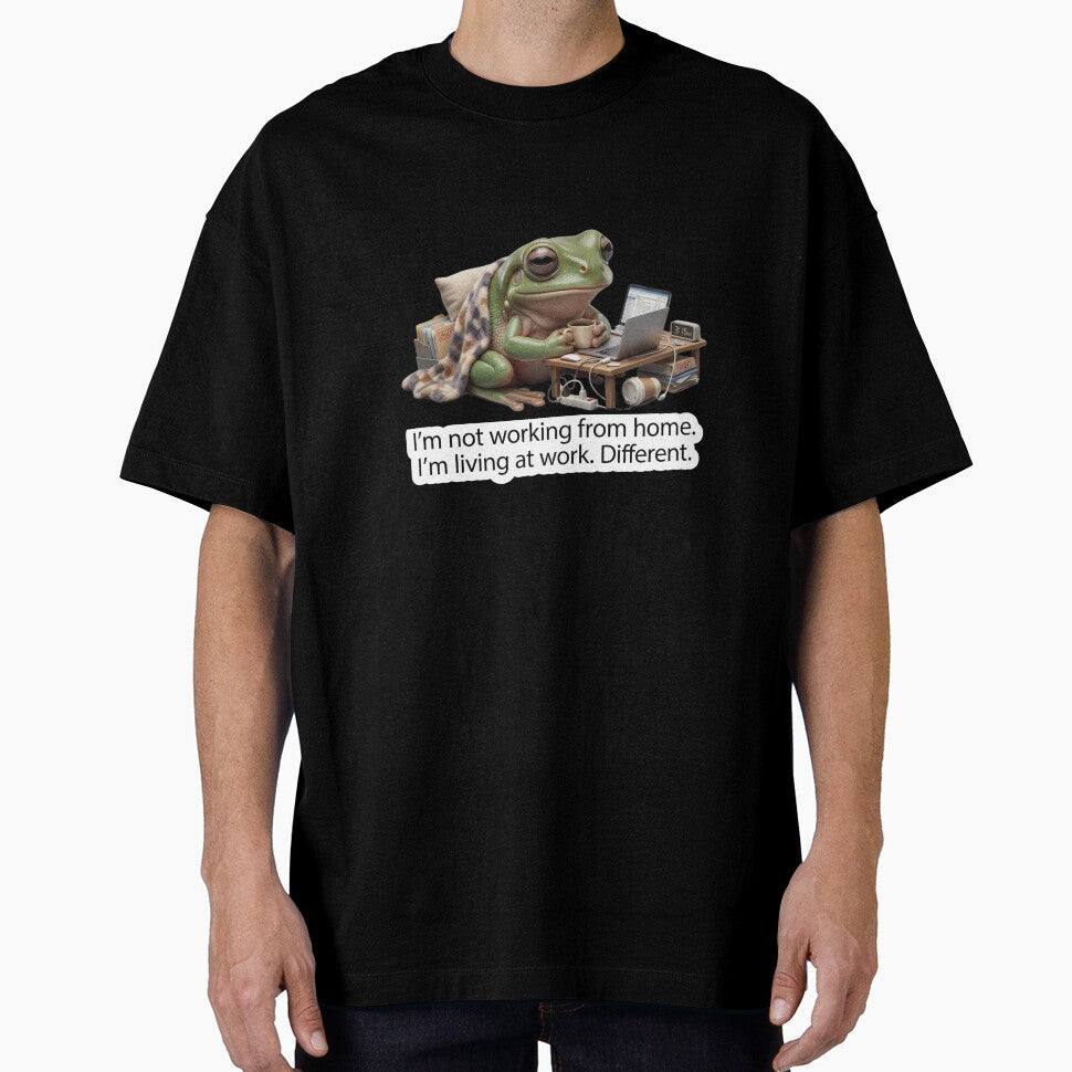 Living At Work - Funny WFH Burnout Frog Meme by Arts Paradise