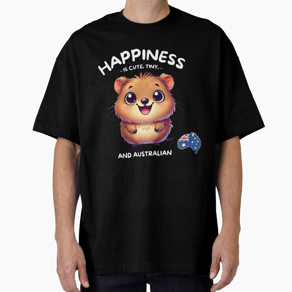 Happiness is Cute, Tiny and Australian - Quokka Black by welovequokkas