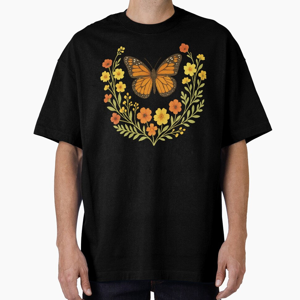 Whispers of the Meadow | Fairycore & Cottagecore Monarch Butterfly and Wildflower Apparel by Enchanted Garden